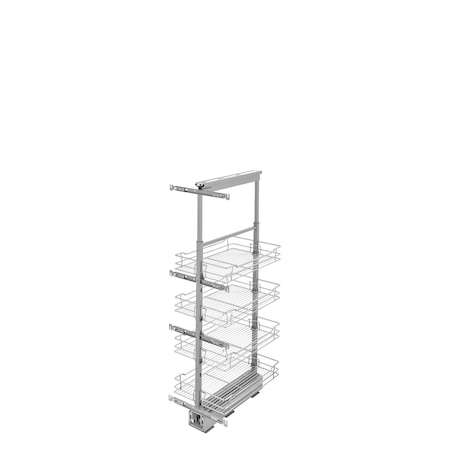 Rev-A-Shelf Steel, Silver, 15.59 in W, 43.41 in H, 21.72 in L, Silver 5743-14-CR-1